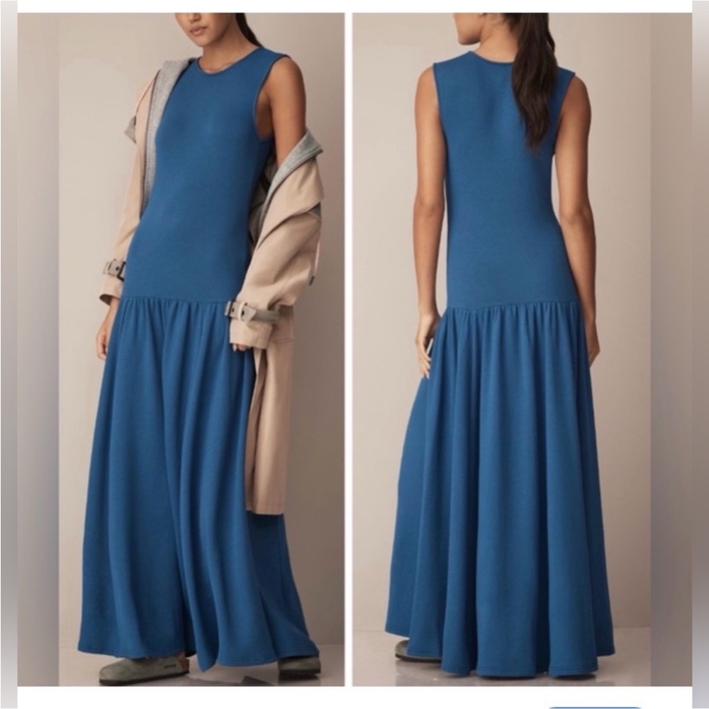 NWT Anthropologie Daily Practice Sleeveless Sapphire Maxi Dress